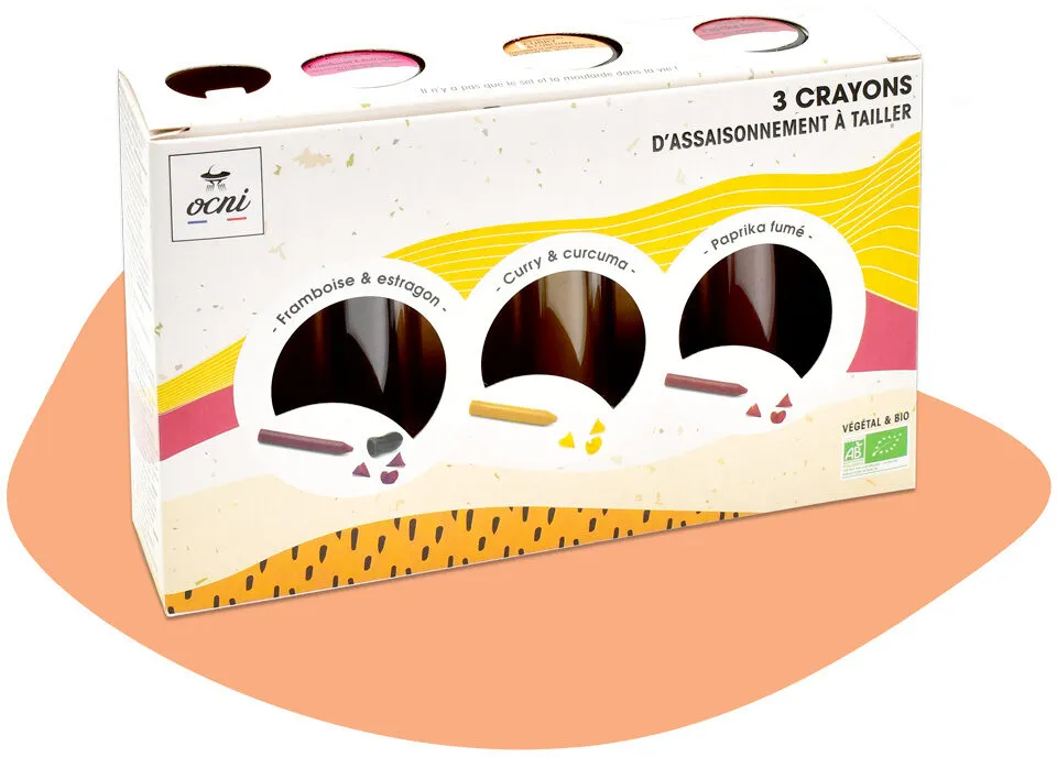 Coffret Gastronaute (BIO) - 3 Crayons d'assaisonnements à tailler