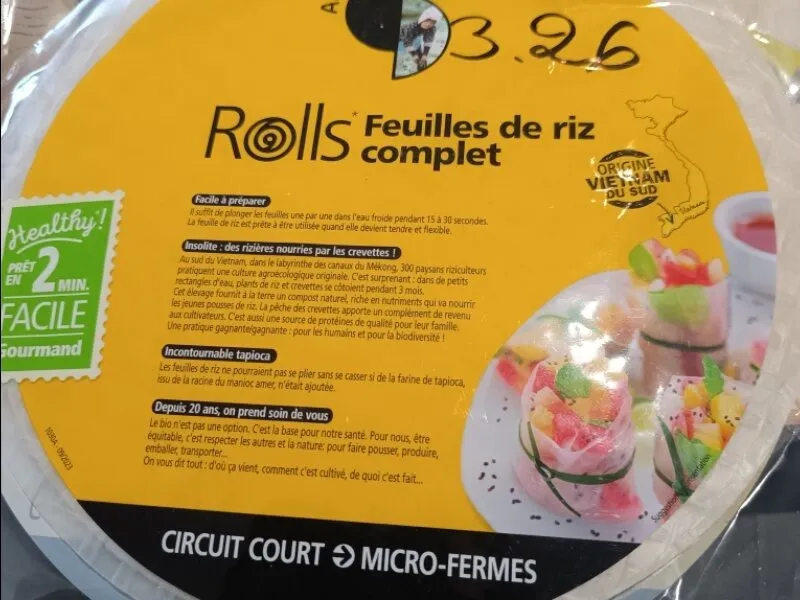 Feuille de riz complet