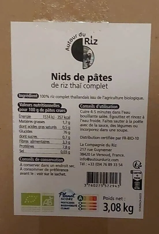 Nids de pâtes de riz thaï complet