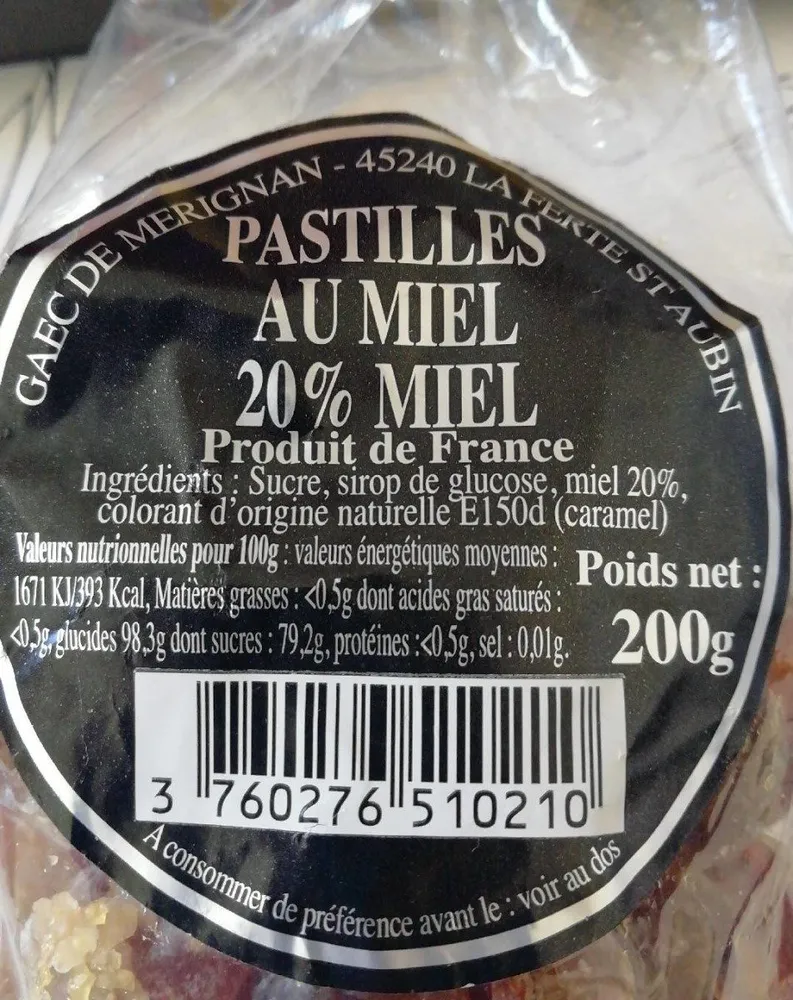 Pastille au miel