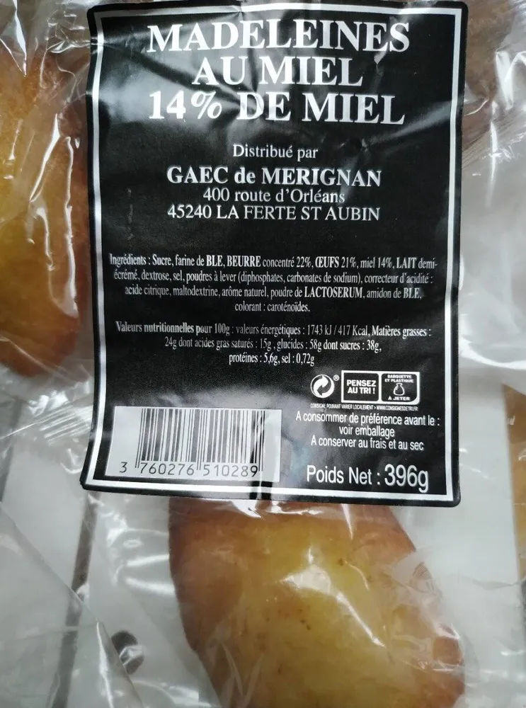 Madeleines au miel