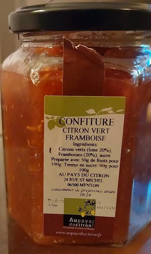 Confiture framboise citron vert