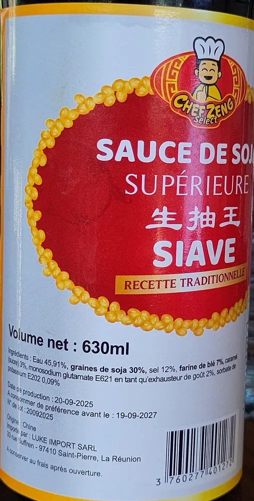 Sauce de soja supérieure