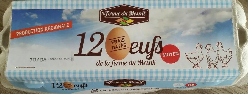 12 oeufs frais datés