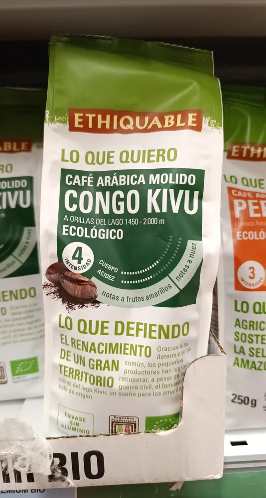 Café arábica molido Congo Kivu