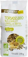 Torsades bio blé complet lentilles vertes