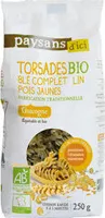 Torsades bio blé complet lin pois jaunes