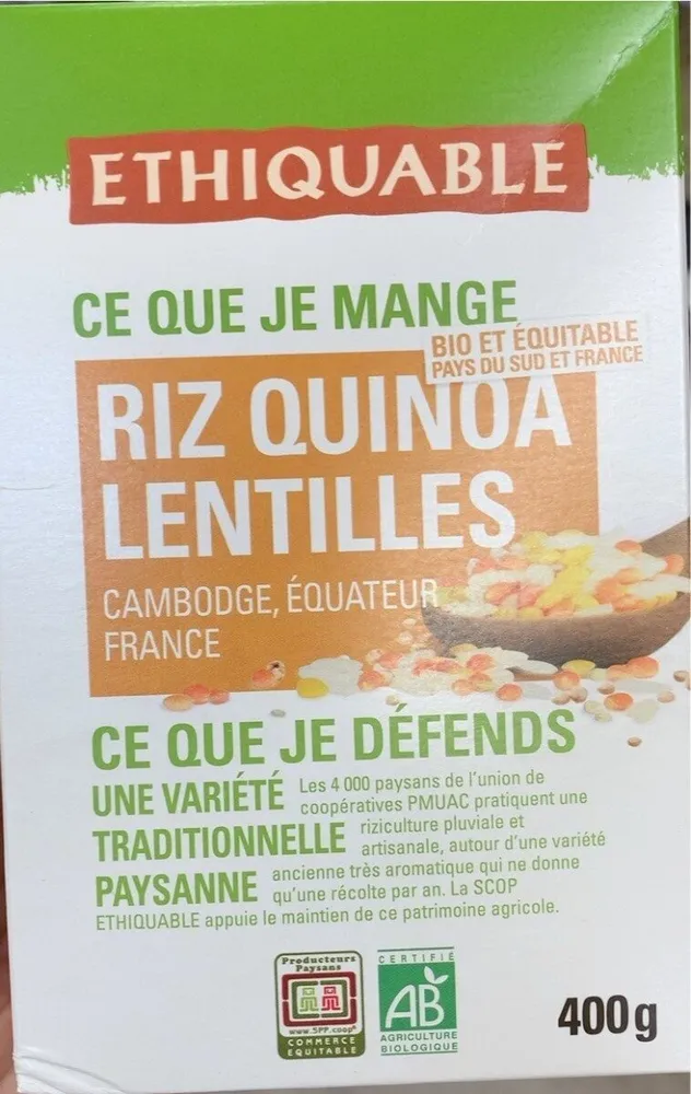 Riz quinoa lentilles