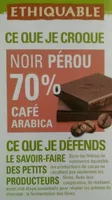 Chocolat bio noir Pérou 70% café Arabica