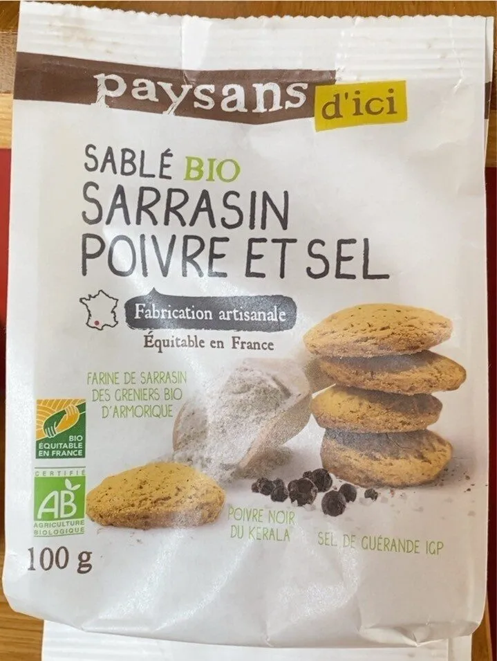 Sablé Bio sarrasin poivre et sel