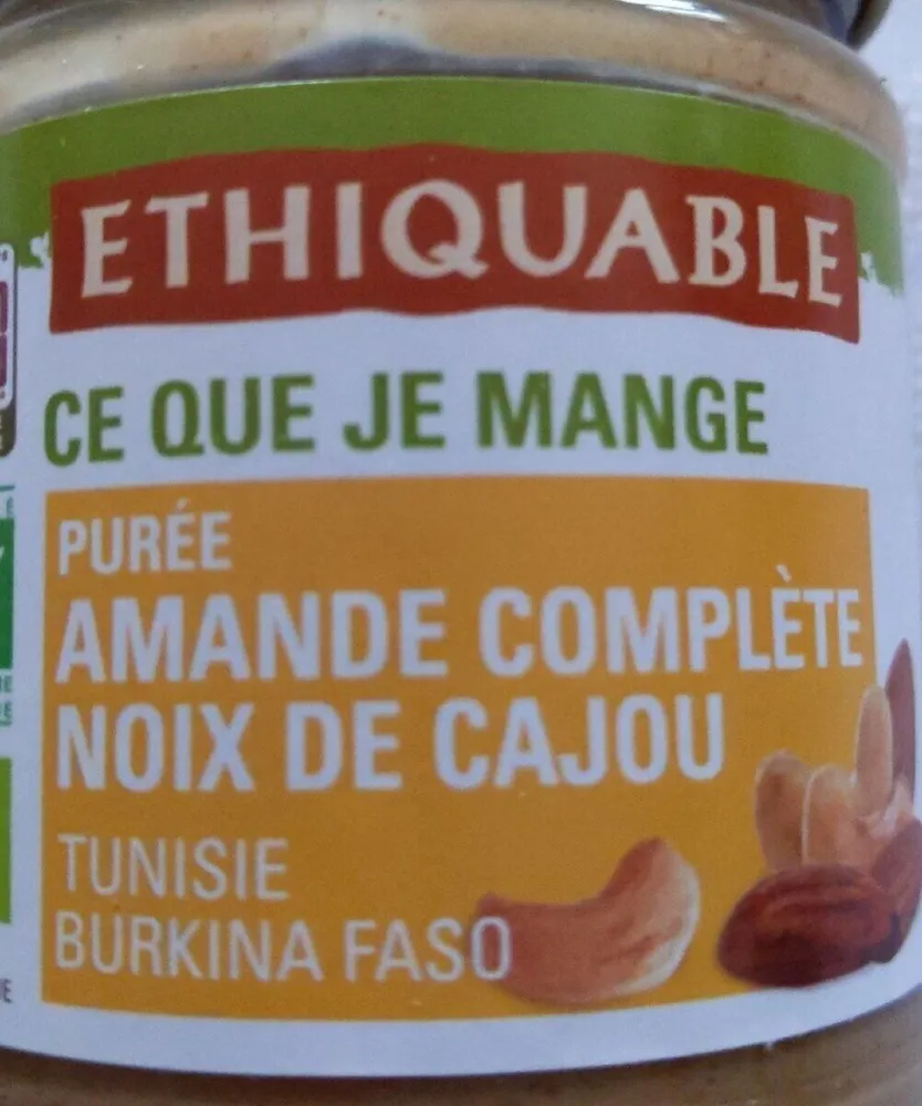 Purée amandes complètes et noix de cajou