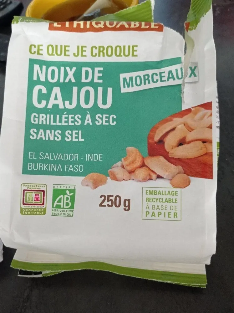 Noix cajou grillées a sec sans sel