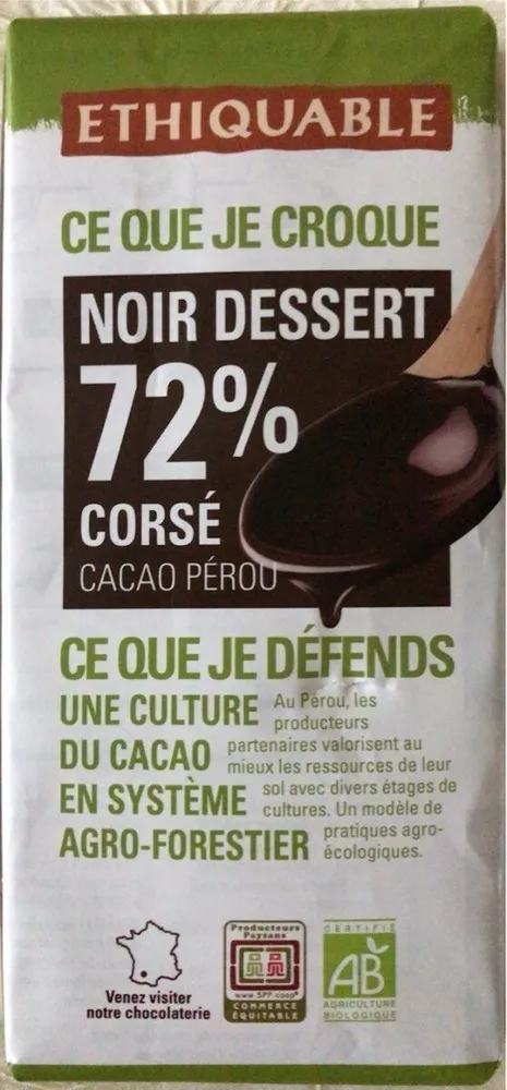 Chocolat noir dessert