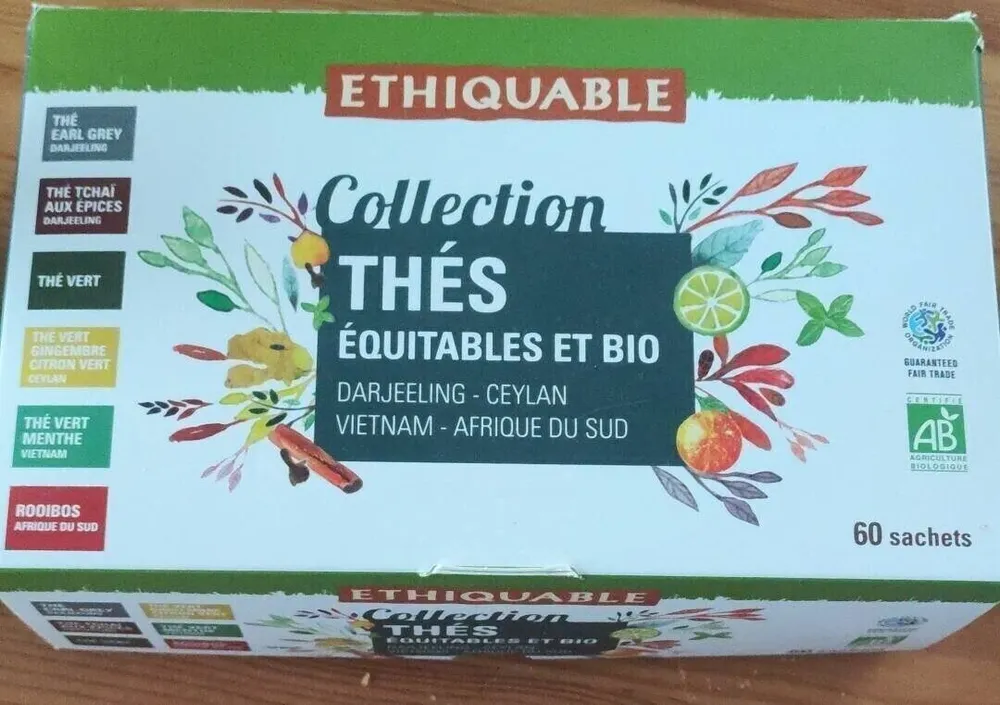 Collection thés équitables bio