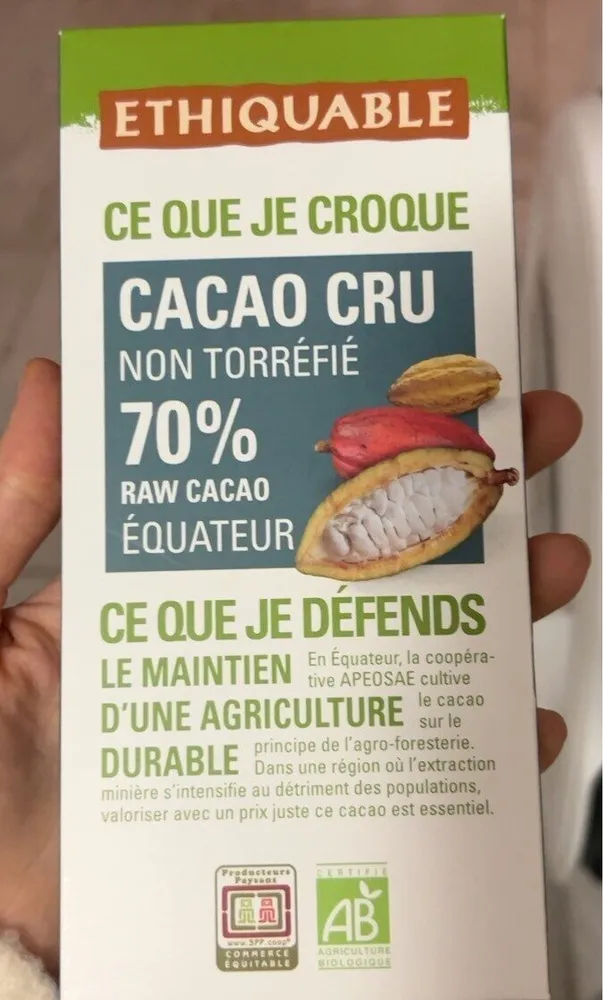 Cacao cru 70%