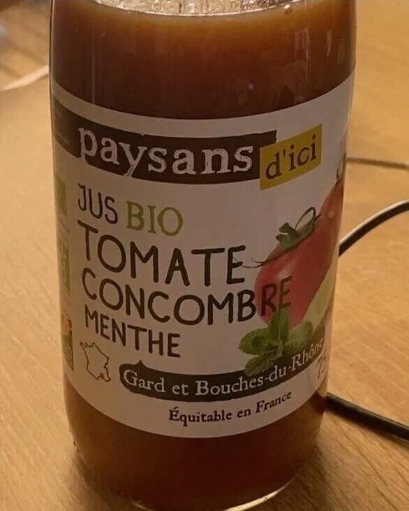 Jus tomate concombre menthe doucehe