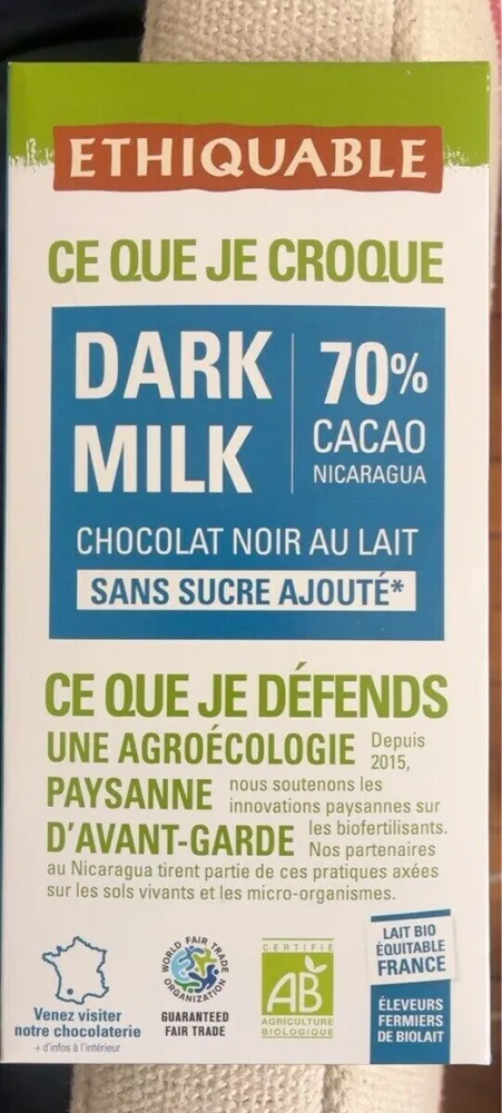 Dark milk 70 %