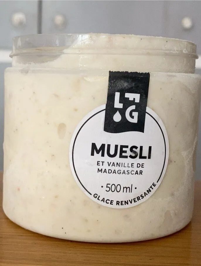 Glace renversante muesli et vanille de madagascar