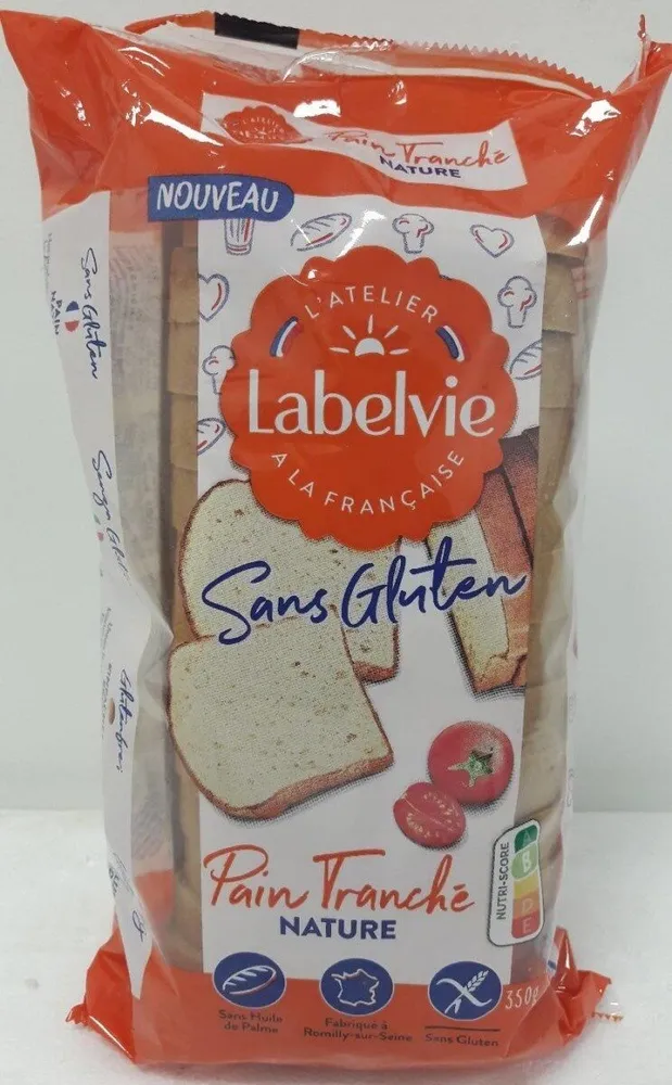 Pain tranché nature sans gluten