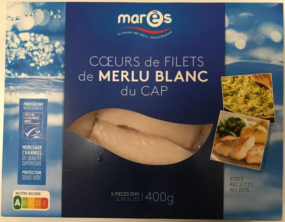 Cœurs de filets de merlu blancs du cap