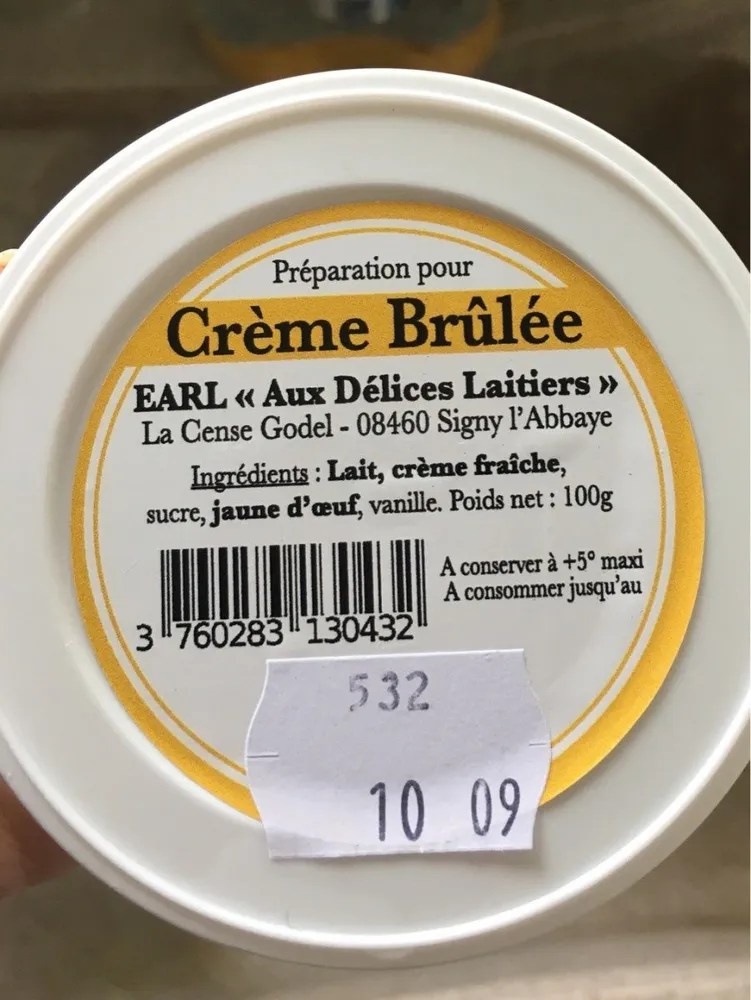 Préparation pour crème brulée