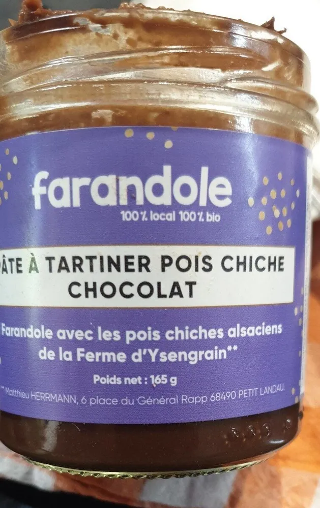 Pâte à tartiner pois chiche chocolat