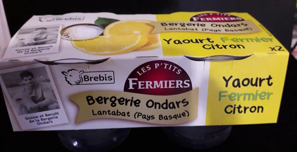 Yaourt fermier citron à la brebis