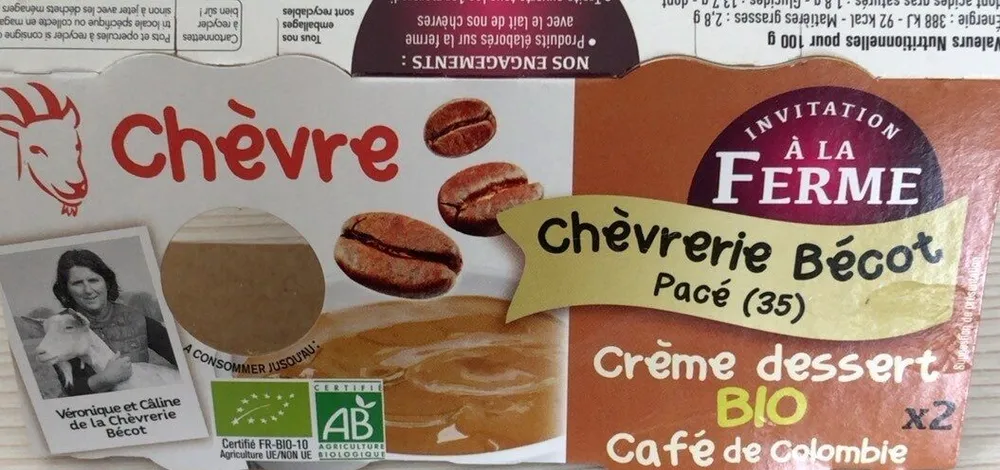 Crème dessert bio café