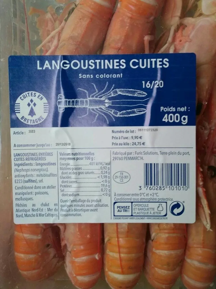 Langoustines cuites