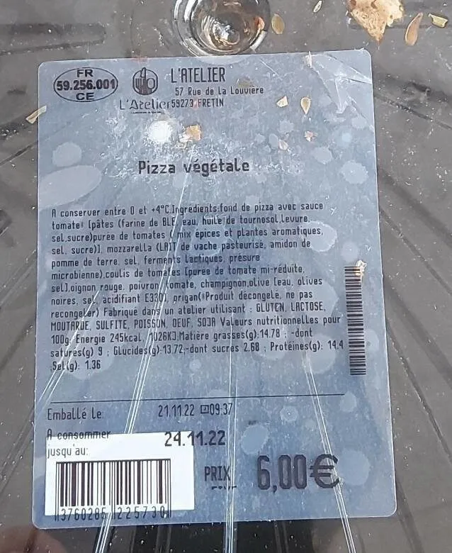 Pizza végétale l'atelier Leclerc