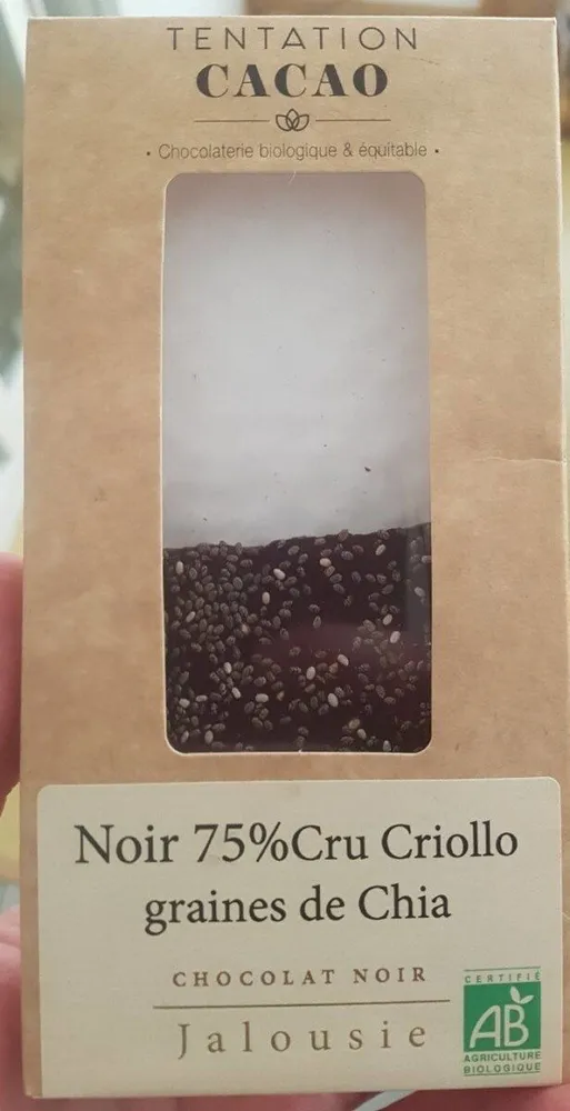 Noir 75% cru criollo graines de Chia