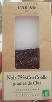 Noir 75% cru criollo graines de Chia
