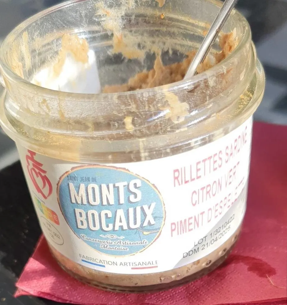 Rillettes sardine citron vert piment d'espelette