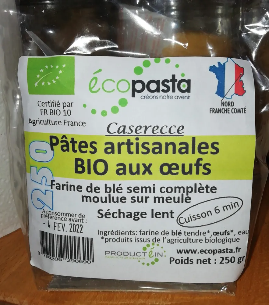 pâtes artisanales bio aux œufs