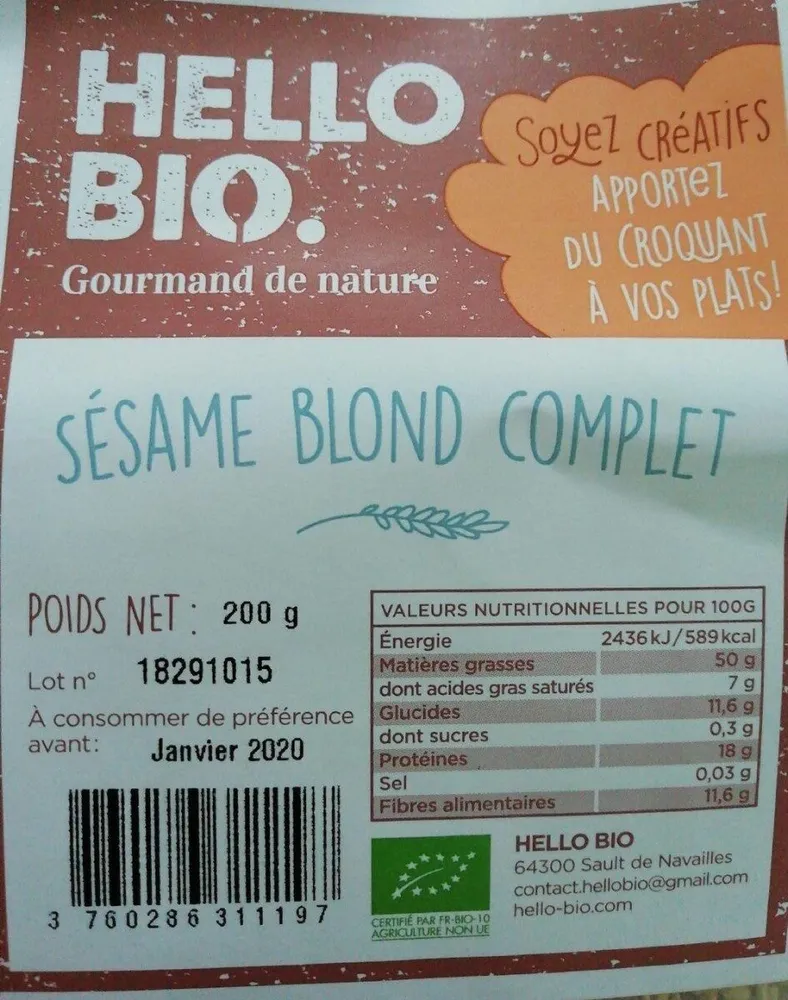 Sésame blond complet