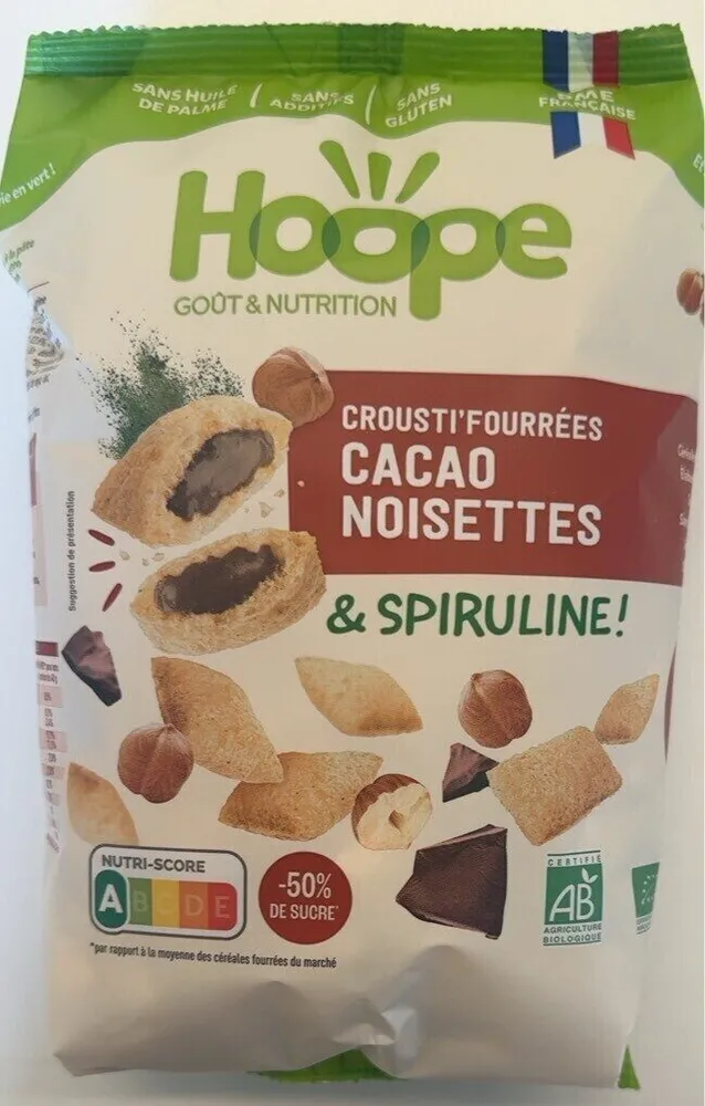 Crousti'Fourrées Cacao Noisettes & Spiruline