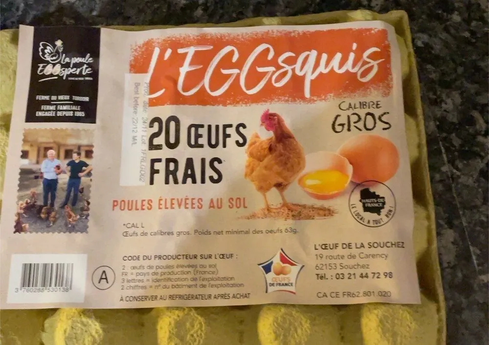 Oeuf poules élevées au sol