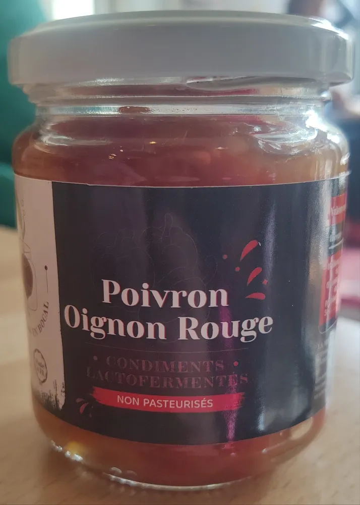 Poivron oignon rouge condiments lactofermentés non pasteurisés