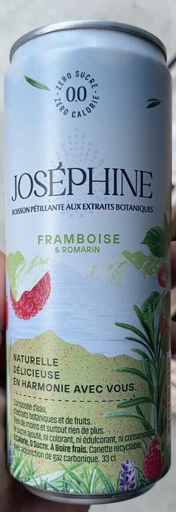 Eau pétillante aux extraits botaniques - Framboise & Romarin