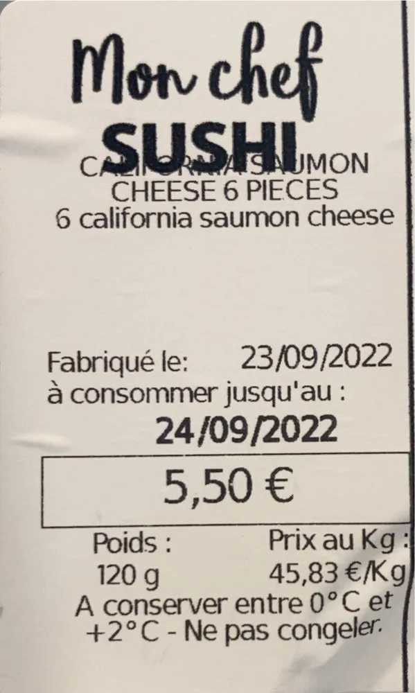 6 california saumon cheese
