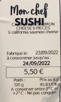 6 california saumon cheese