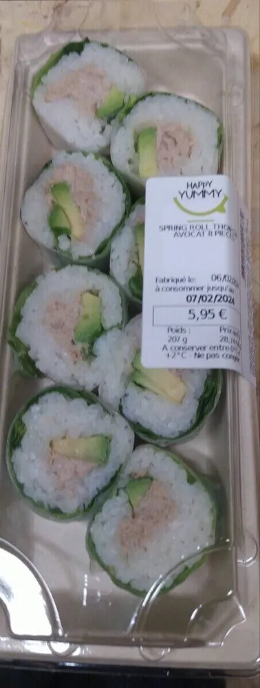 Spring roll thon cuit avocat