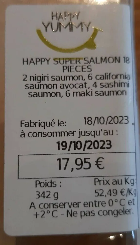 Happy super salmon 18 pièces