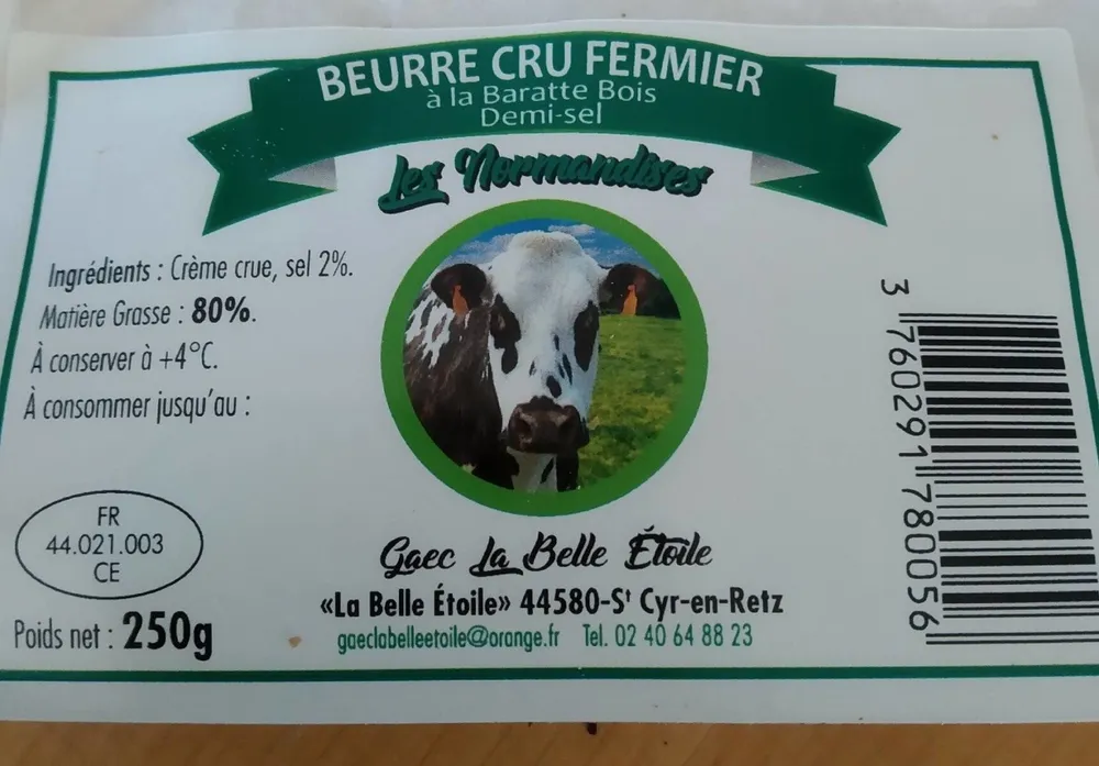 Beurre cru fermier
