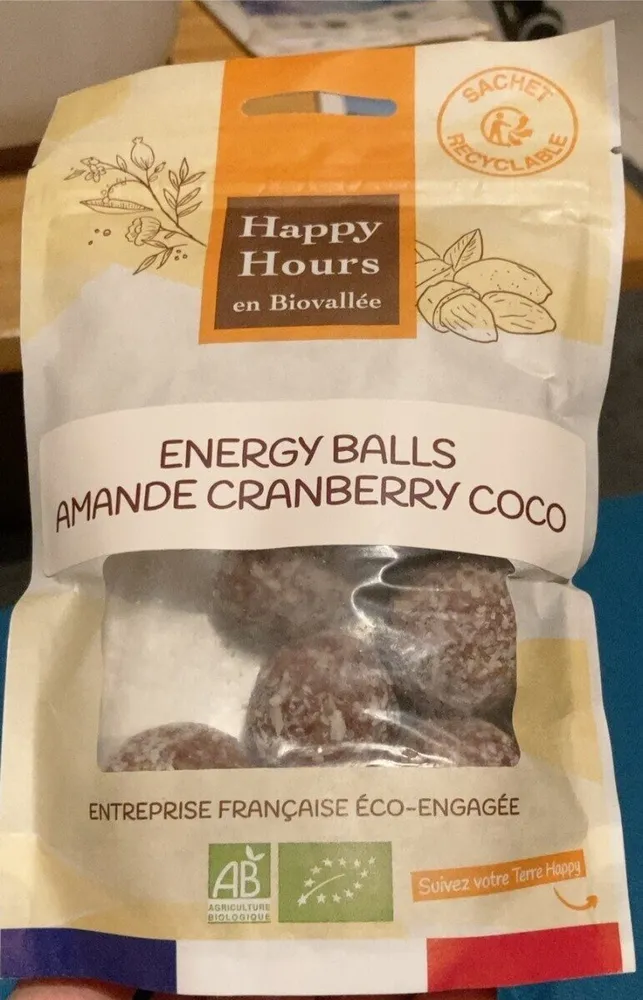 Energy balls amande cranberry coco