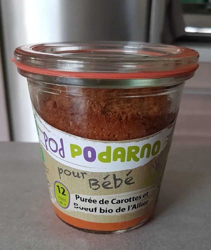 Purée de carottes et boeuf bio de l'allier