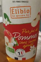 Pur jus de pommes sans sucres ajoutés