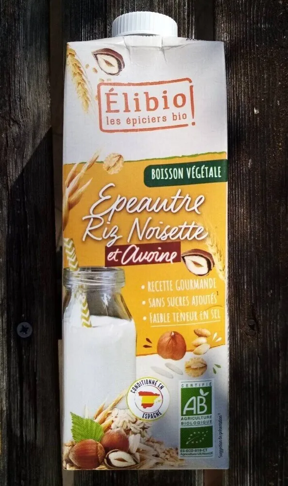 Boisson végétale Épeautre Riz Noisette et Avoine