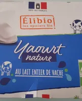 Yaourt nature au lait entier  de vache