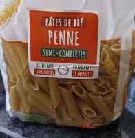 pâtes de blé penne semi-complètes